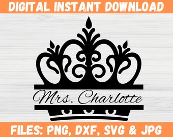 Royal Crown SVG File, King Crown SVG, Queen Crown SVG, Princess Crowns Svg, File For Cricut, For Silhouette, Cut File, Dxf, Png, Svg