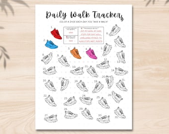 Daily Walk Tracker Printable, Fitness Journal Tracker Page, Workout Health Tracker, Walking Log, Exercise Planner, Step Goal Tracker Chart