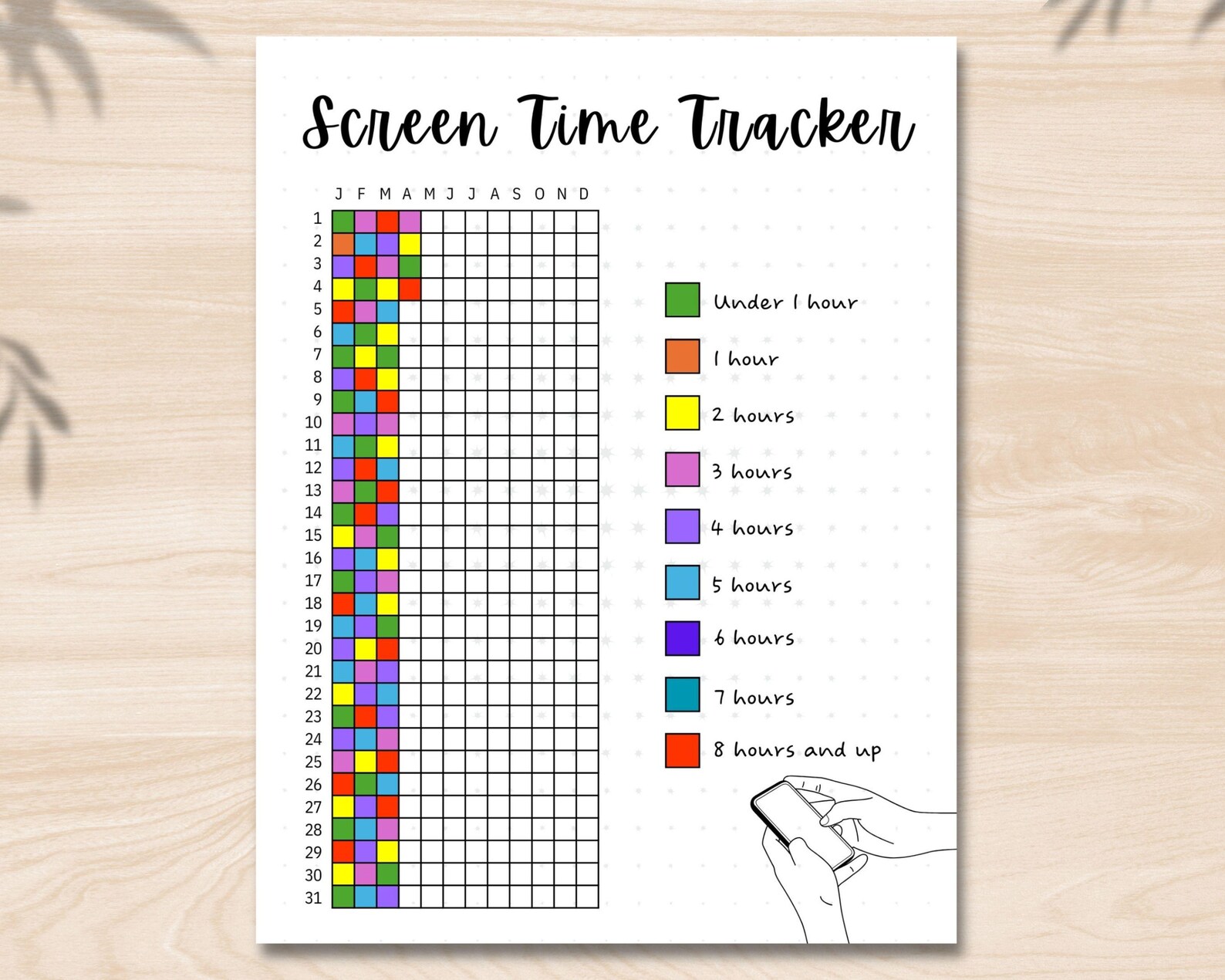 Printable Screen Time Tracker for Kids, Screen Time Chart, Screentime ...