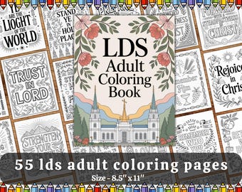 LDS Adult Coloring Pages • 55 Christian Relaxation Coloring Sheet • LDS Printable Faith Art & Book of Mormon Inspired PDF • Instant Download