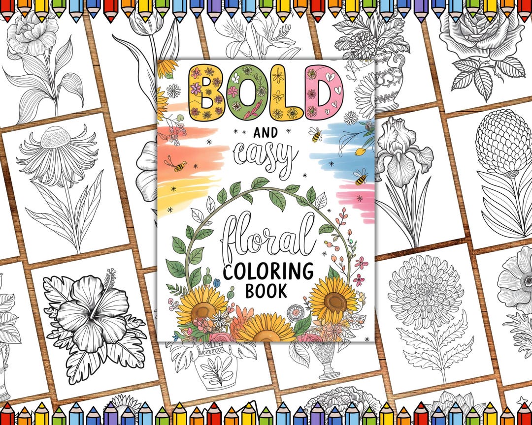 Bold and Easy Flower Coloring Pages PDF, 31 Floral Sheets for ...