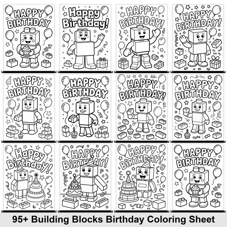 95+ Building Blocks Coloring Pages, Kids Activity Sheets With ...