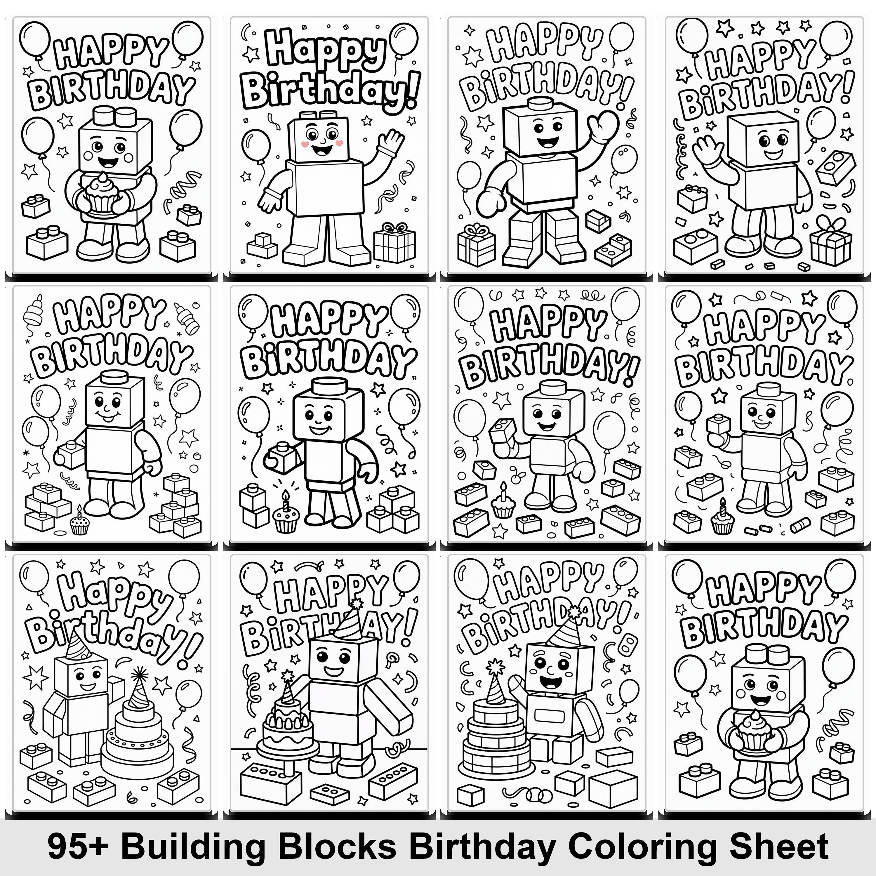 Stackable Building Block Coloring Pages 95+ Building Blocks Coloring Pages, Kids Activity Sheets With ...