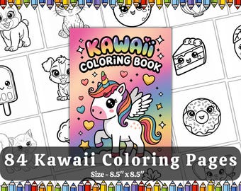 Kawaii Kleurplaten | Schattige kinderen kleurboek | Lente kawaii printables