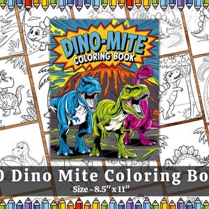 Dibujos de dinosaurios para colorear, libro para colorear, páginas para colorear imprimibles, descarga instantánea en PDF