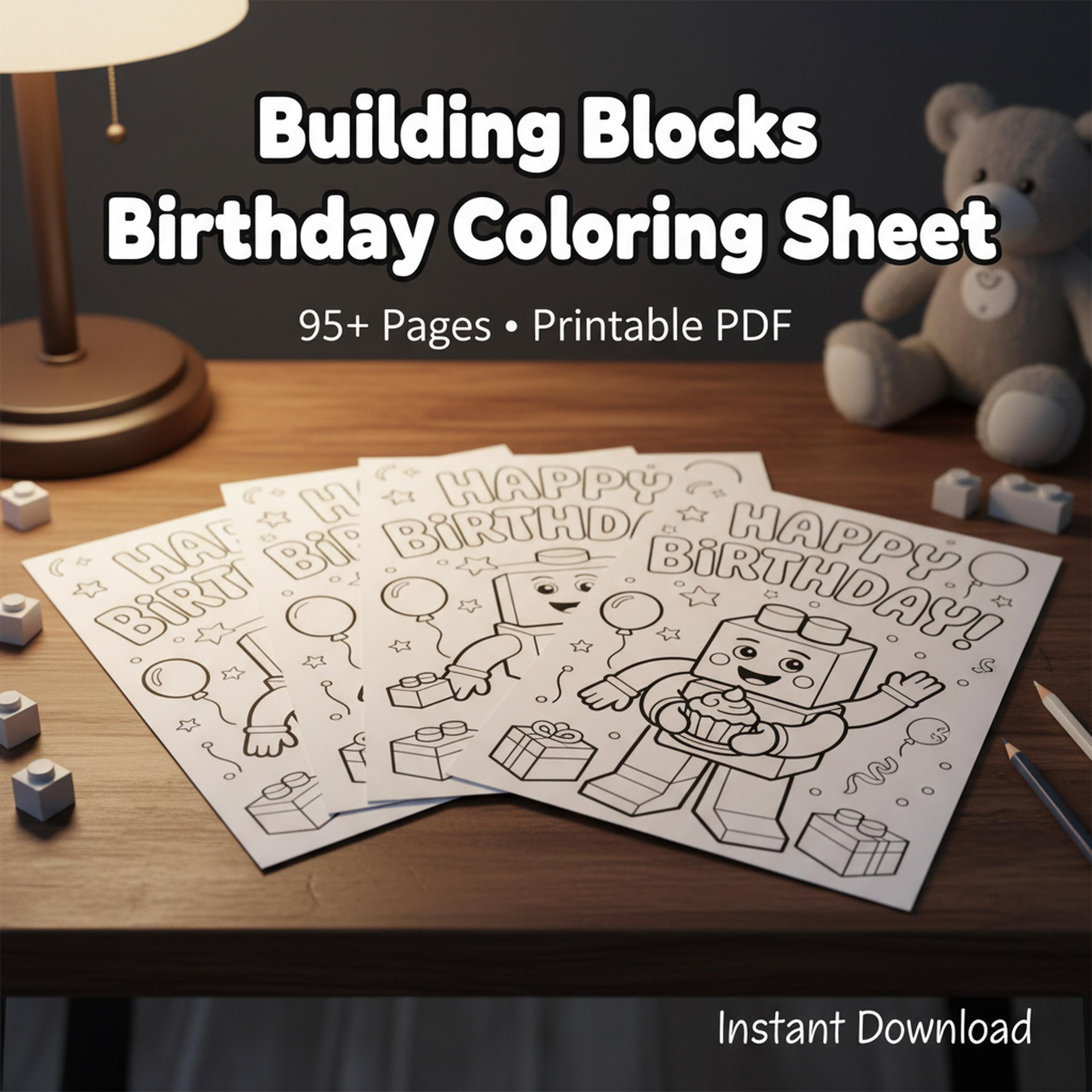 Stackable Building Block Coloring Pages 95+ Building Blocks Coloring Pages, Kids Activity Sheets With ...