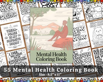 Motivational Quotes Coloring Page, Mental Health Positive Coloring Book, Inspirational Self-Care Color Pages for Adults, Positive Coloring