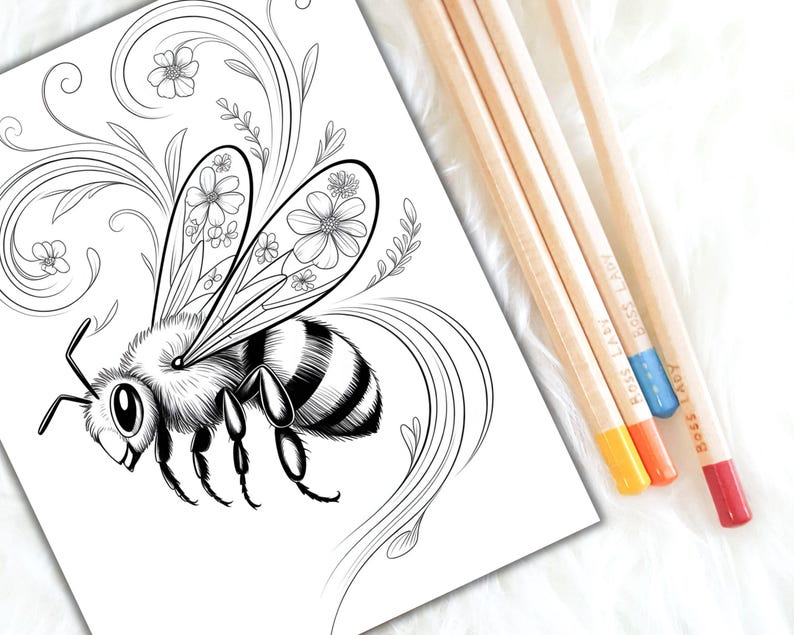 Bee with petals coloring pages
Bee flying over flowers coloring
Cute floral bee designs coloring
Bee in a flower field coloring pages
Bee and floral wreath coloring pages
Bee and tulips coloring pages
Bee and lily flowers coloring pages
Bee with nature flowers coloring
Bee on wildflowers coloring pages
Bee flying in flowers coloring pages