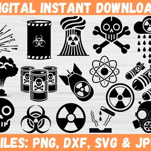 Biohazard SVG Bundle | Warning Symbol Vector Art | Clip Art Set (Digital Download)