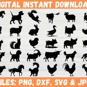 FARM ANIMALS SVG Bundle, Farm Animal Svg Cut Files for Cricut, Cow Svg, Horse Svg, Farm Svg, Pig Svg, Instant Download