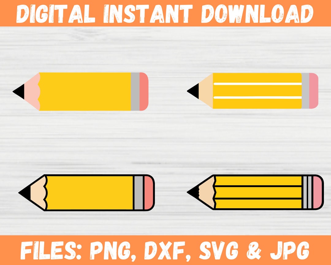 School Pencil SVG Bundle, Cut Files for SVG, Back to School Education ...