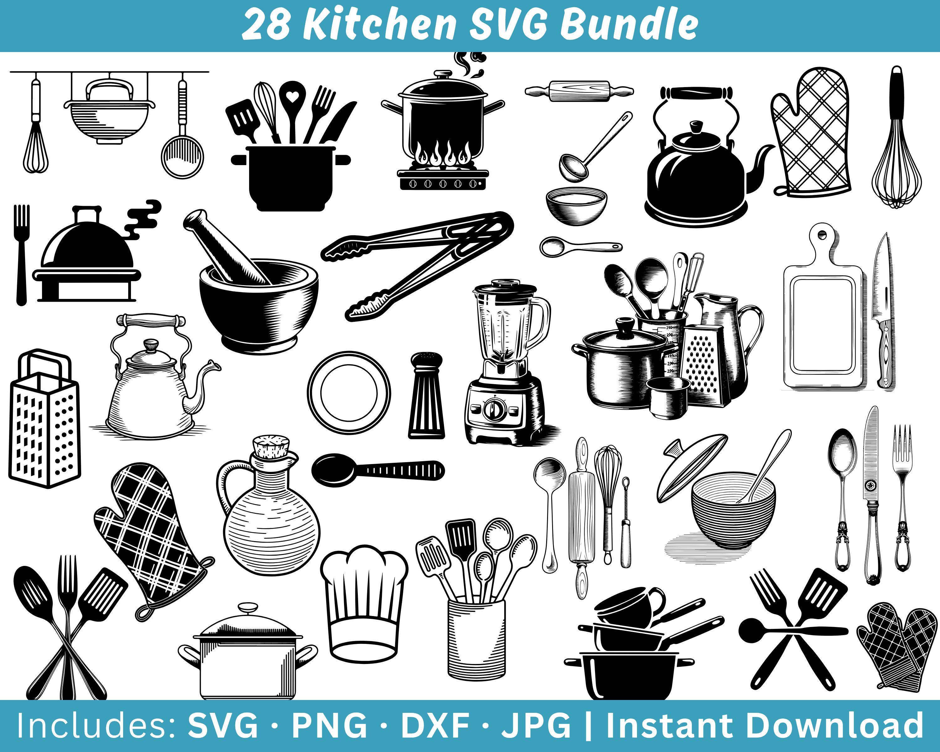 Kitchen SVG, Cooking SVG, Kitchen Clipart, Cooking Utensils SVG, Kitchen  Set Svg, Kitchen Cut Files, Kitchen Cricut, Cooking Set Svg, Png - Etsy  Israel, image size:3000x2400