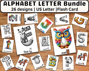 Printable A-Z Alphabet Crafts for Toddlers | Letter of the Week Preschool Activity | Fun Homeschool Learning Worksheets