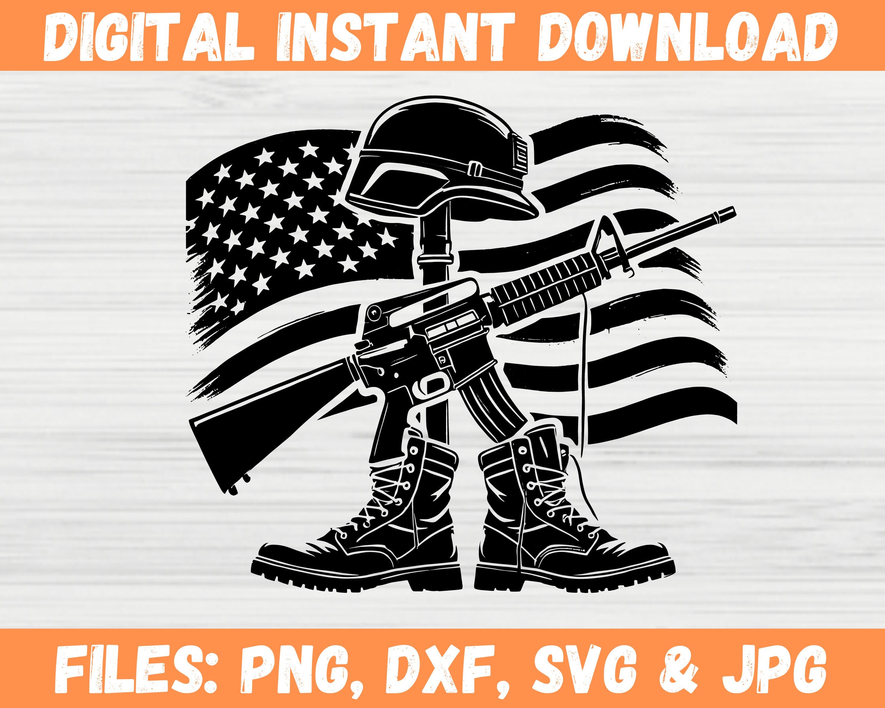 Kneeling Soldier American Flag Vinyl Decal - Multi-Color, For Car, Truck, Window