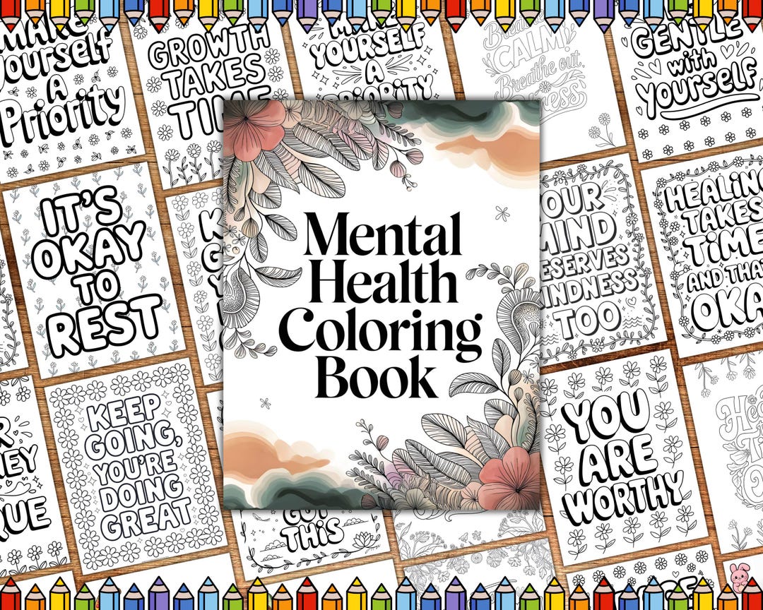 Mental Health Coloring Page, Motivational Quotes Color Page
