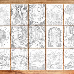 Hidden forest
Whimsical forest
Magical creatures
Fairies and elves
Fantasy trees
Forest scenes
Mystic woodland
Enchanted trees
Coloring nature
Forest escape
Fantasy coloring book