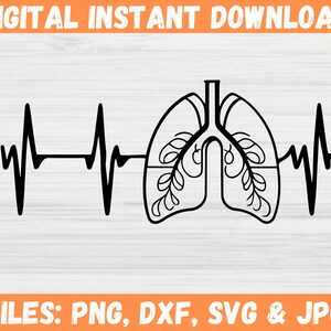 Long Heartbeat SVG - verpleegkundige arts Vector Design - Cricut silhouetbestanden in Svg, Png, Dxf, Jpg - Heartbeat Line Clipart voor medische zorg