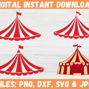 Circus Tent SVG Bundle Circus Tent Carnival SVG  Files for Cricut, Silhouette Shirt Clown Birthday Carinval Commercial Use Instant Download