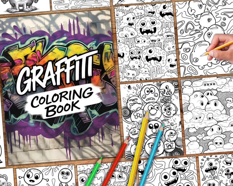 Street culture coloring
Artistic graffiti coloring
Lettering coloring book
Bubble letters coloring
Wildstyle coloring pages
Throw-up coloring book
Piece coloring pages
Character graffiti coloring