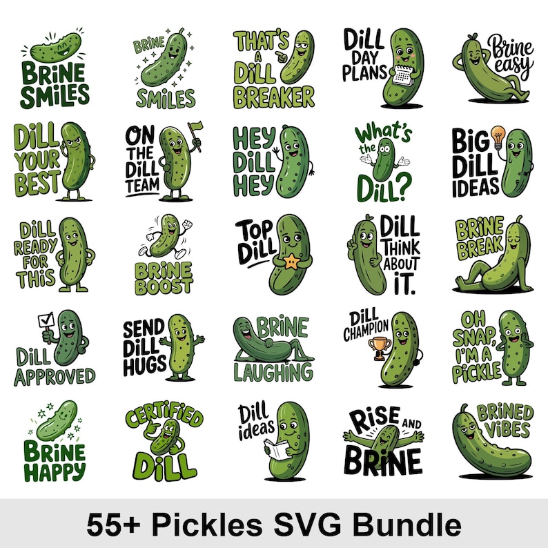 Pickles SVG Bundle, Pickle Cricut SVG, Funny Pickle Sayings Cut File ...