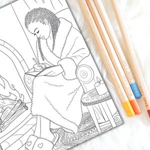 Black Woman in Nature Coloring Pages
Black Woman Relaxing in Garden
Black Woman with Aromatherapy Coloring Pages
Black Woman in Cozy Setting Coloring Pages
Black Woman Reading Coloring Pages
Black Woman Peace and Relaxation SVG
Black Woman with Blanket Coloring Pages