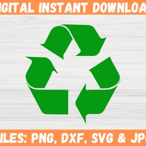Recycle Symbol Svg - Cricut Files for Svg, Png, Dxf, Jpg - Environment Friendly Earth Day Clipart Design - Green Recyclable Logo Vector.
