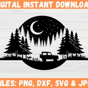 Off Road SVG, SUV Adventure Clipart, Camping Forest Travel Silhouette, Mountain Car Digital Download, Commercial Use, Cricut Cut File Svg