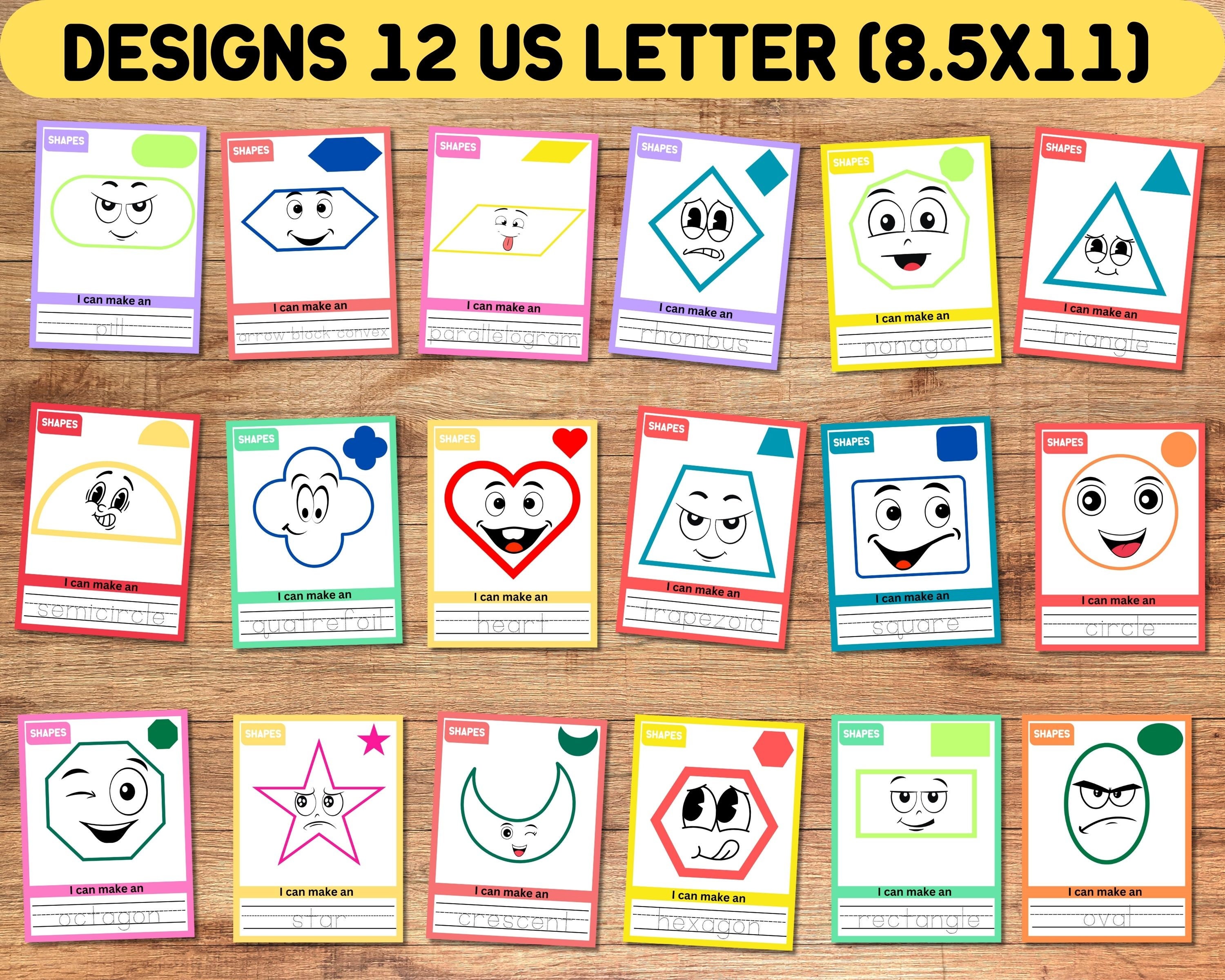 Shape Pattern Mats Shapes Play Dough Mats, Printable Toddler Learning Activity, Preschool ...