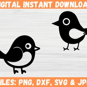 Cute Birdie SVG Bundle | Perfect for Crafting on T-Shirts, Mugs, Cards | Adorable Bird Animal Silhouettes & Cartoon Bird Graphics