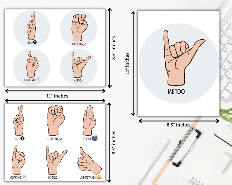 Modern Hand Signals Classroom Hand Signals Poster Display, Preschool Class Bulletin Board ...