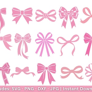 Boho Ribbon Svg Bundle, Coquette Bow Svg, Ribbon Svg, Bow Svg Png, Hair Bow Svg, Bow Tie Svg, Hand Draw Bow Clipart, Instant Download
