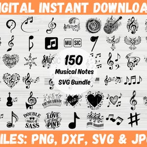 Musical Notes Svg, Music Quotes Svg, Music Symbols, Musician Gift Svg, Piano Notes Svg, Guitar Notes Svg, musical notes Png, Music Lover Svg