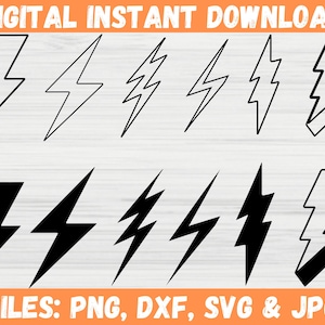 Lightning Bolt SVG, Flash Lightning Clipart, Thunder SVG, Printable Lightning Bolt PNG, Lightning Cut File, Flas Cricut File Checked svg
