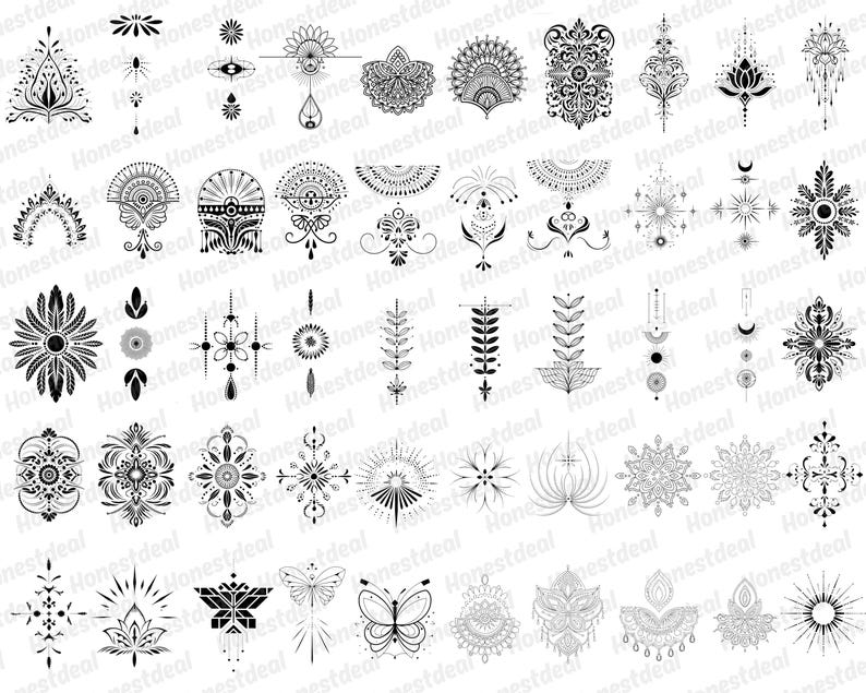 Procreate Ornamental Tattoo Stamps Svg, Flash Tattoo Stencils ...