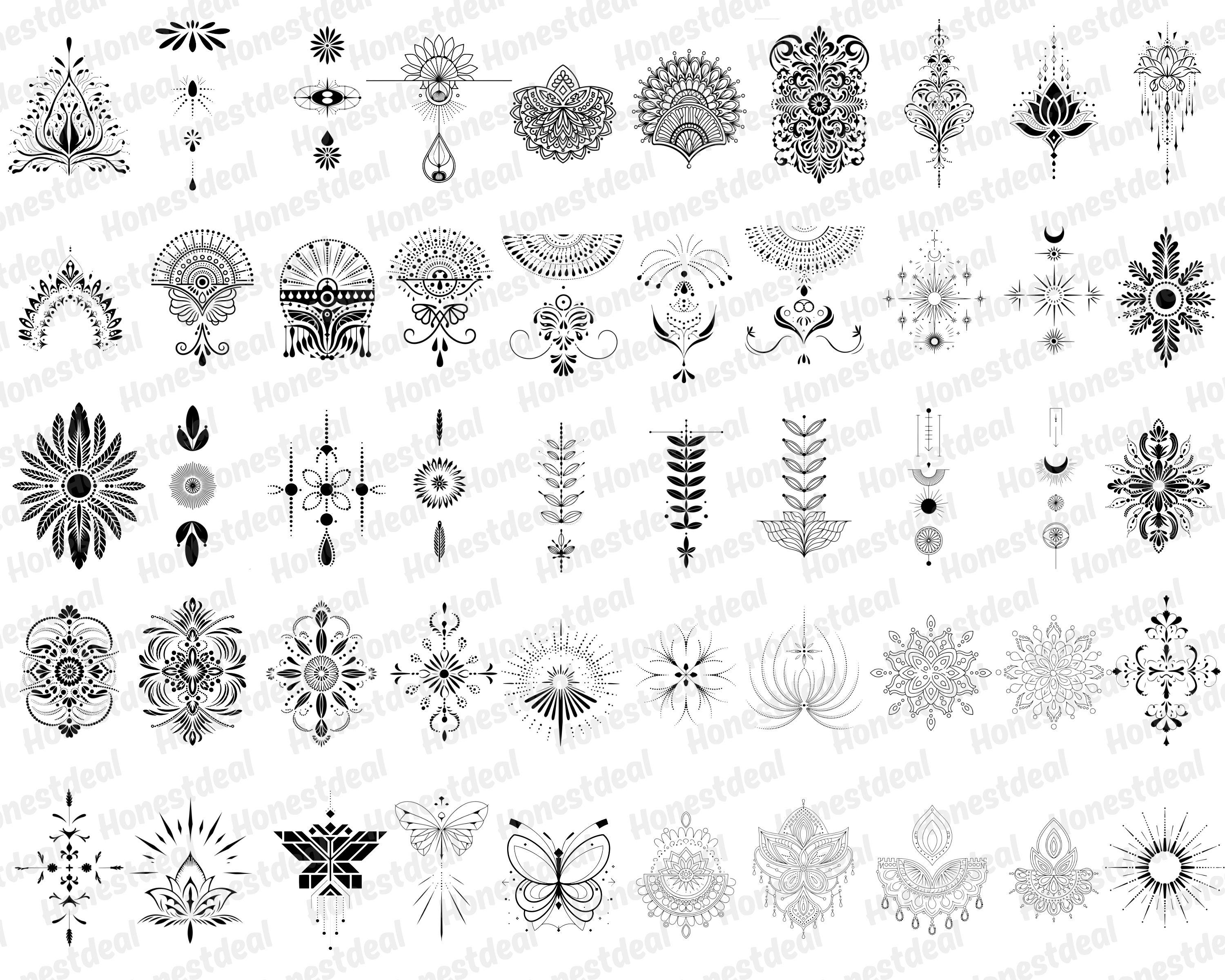 Procreate Ornamental Tattoo Stamps Svg, Flash Tattoo Stencils ...