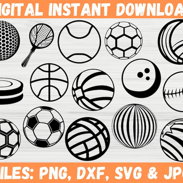 Sports Ball Clipart Svg Etsy