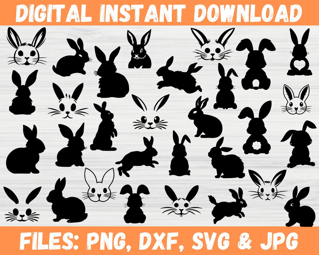 Cute Bunny Clipart SVG | Easter Bunny Rabbit Art (digital Download) - Etsy