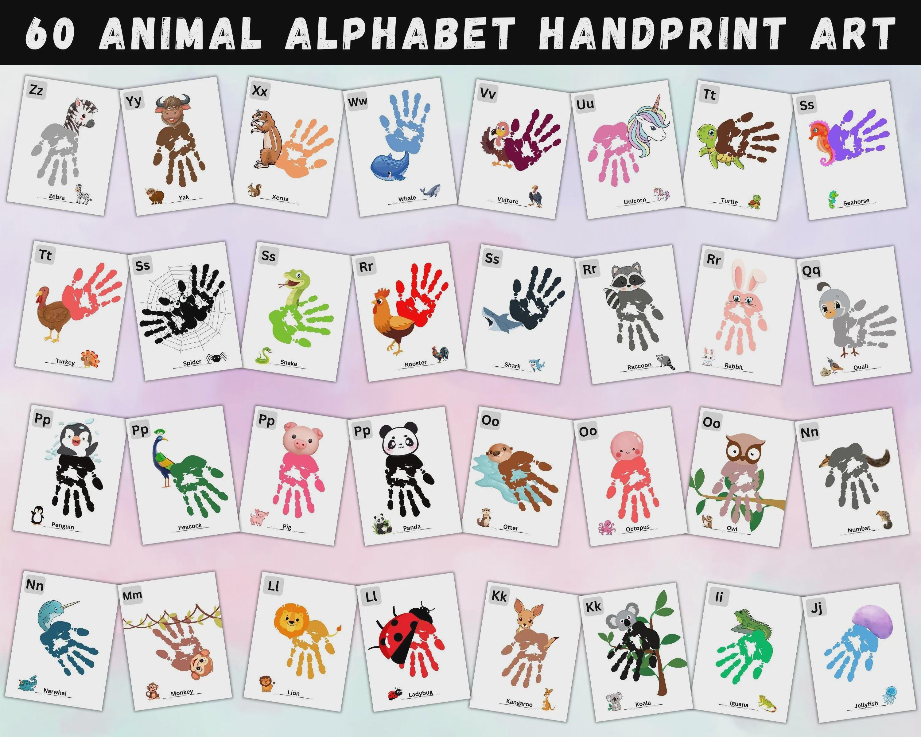 Handprint Set MEGA BUNDLE! 400+ Hand Print Activity Set | Kids Children Baby Fun ...