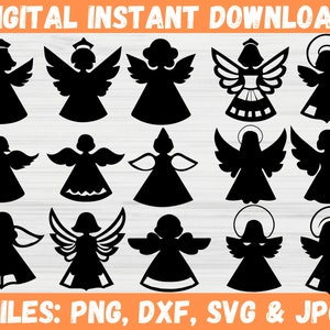 Engel SVG Bundle | Weihnachtsengel Clipart & Cut Dateien (digitaler Download)