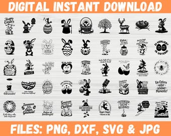 German Easter Plotter Svg, German Easter SVG Bundle, Ostern Plotter, Funny German Saying, Happy Easter Design, German Spring Svg, Easter Svg