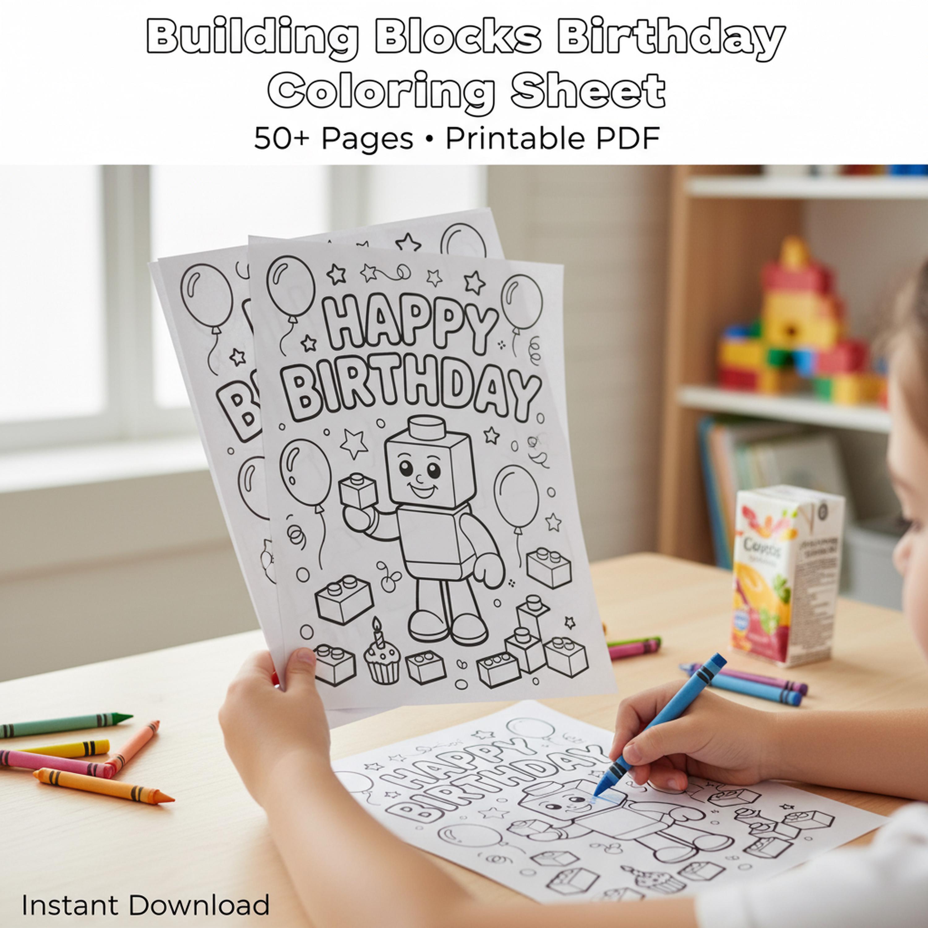 Stackable Building Block Coloring Pages 95+ Building Blocks Coloring Pages, Kids Activity Sheets With ...