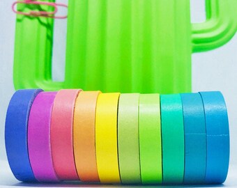 10 Rolls Rainbow Washi Tapes set / Washi Tape Ideas / Bullet Journal / Scrapbook Supplies / Room Decor / Bullet Agenda / bujo / bujo ideas