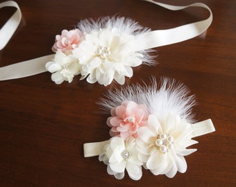 Ceinture fleur champagne, ceinture pour mariage, ceinture fleurie, ceinture de mariée, ceinture de mariage fleur ivoire, ceinture fleurie pour robe de mariée, ceinture ivoire