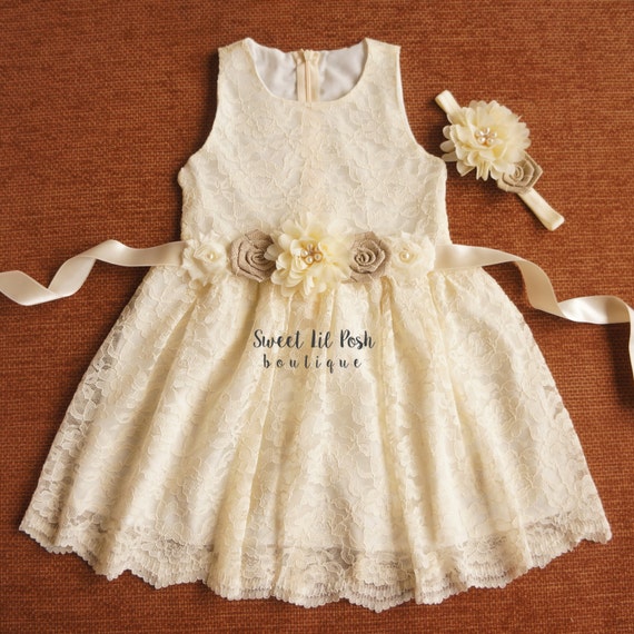 Ivory Lace Girls Dress Flower Girl Dress Lace Flower Girl Etsy