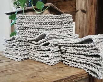Toallita, juego de 20, lino, ropa de baño, paño de cocina, paño de lavado, SPA, baño, belleza