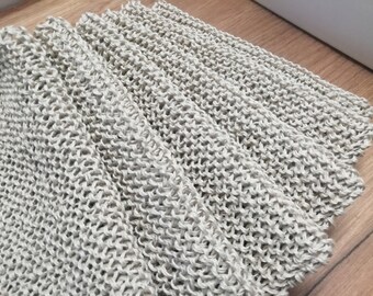Set of 6 Linen washcloth, Bath linen, Natural skincare, Facial cloth, Eco friendly, Knitted flax washcloth, Zero waste