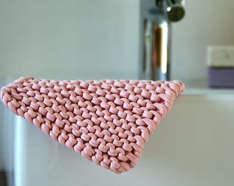Recycled cotton tawashi Terry zero waste for bath and body Knit tawashi Durable cloth Cotton washcloth Pink washcloth