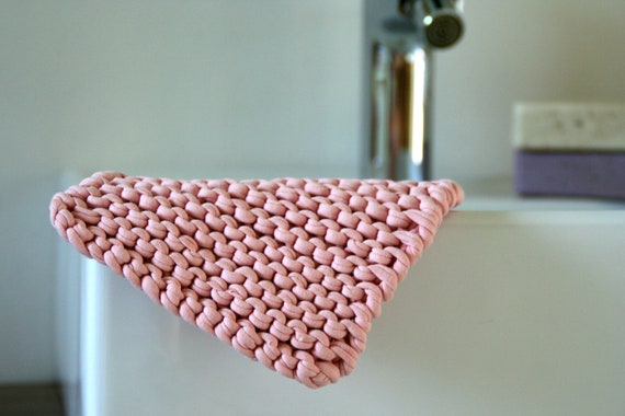 Recycled cotton tawashi Terry zero waste for bath and body Knit tawashi Durable cloth Cotton washcloth Pink washcloth