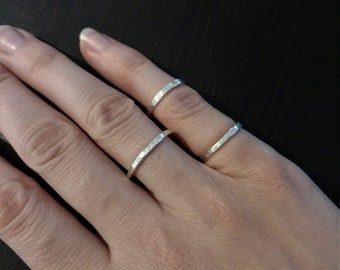 Hammered Silver Ring / Stackable ring