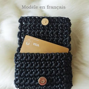 TUTORIEL en français porte carte avec pression au crochet 7,5x10,5cm environ. Crochet numéro 5.
